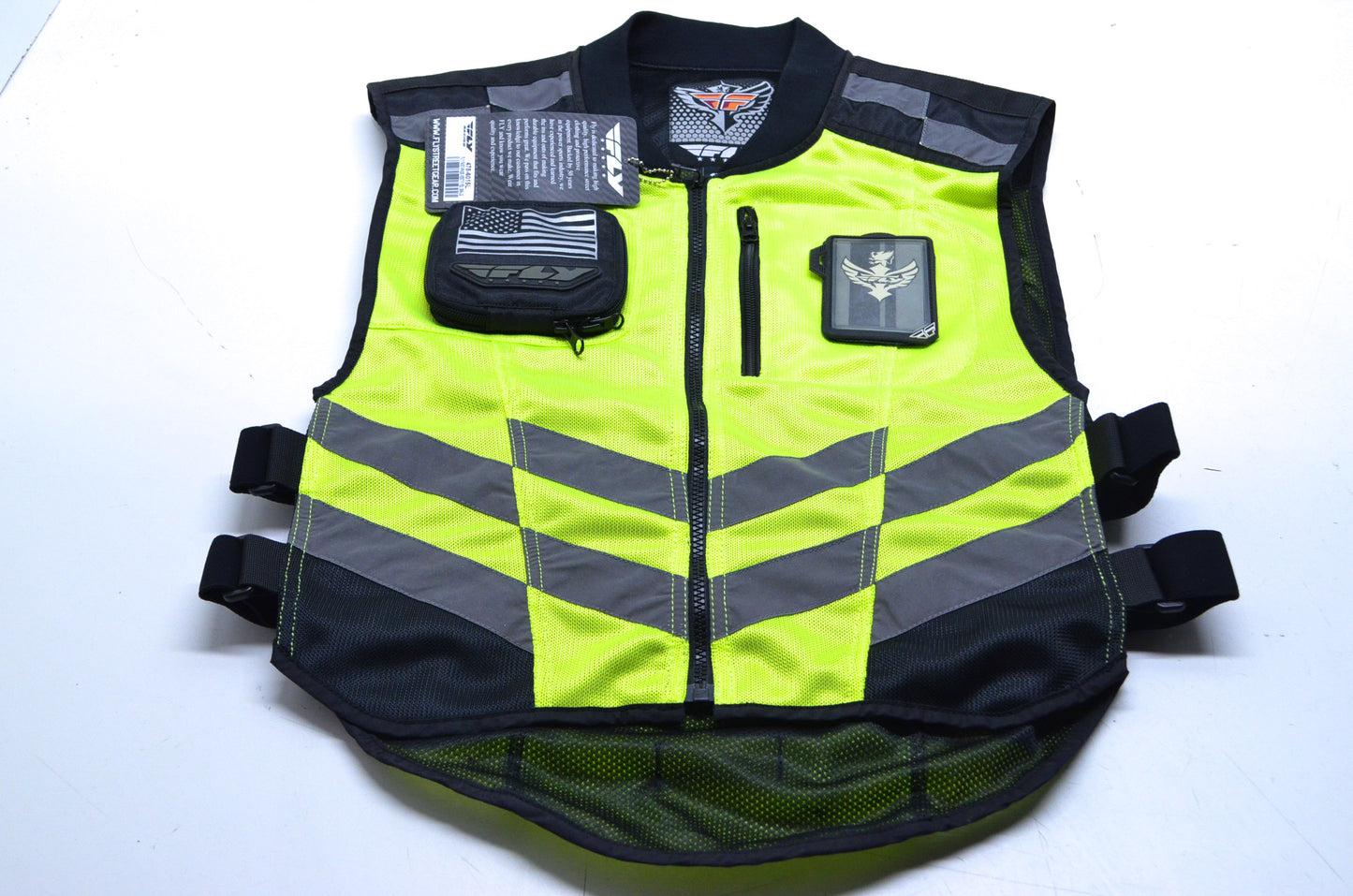 New Fly Racing Large Yellow Fast Pass Small-Large High Visibility Vest NOS