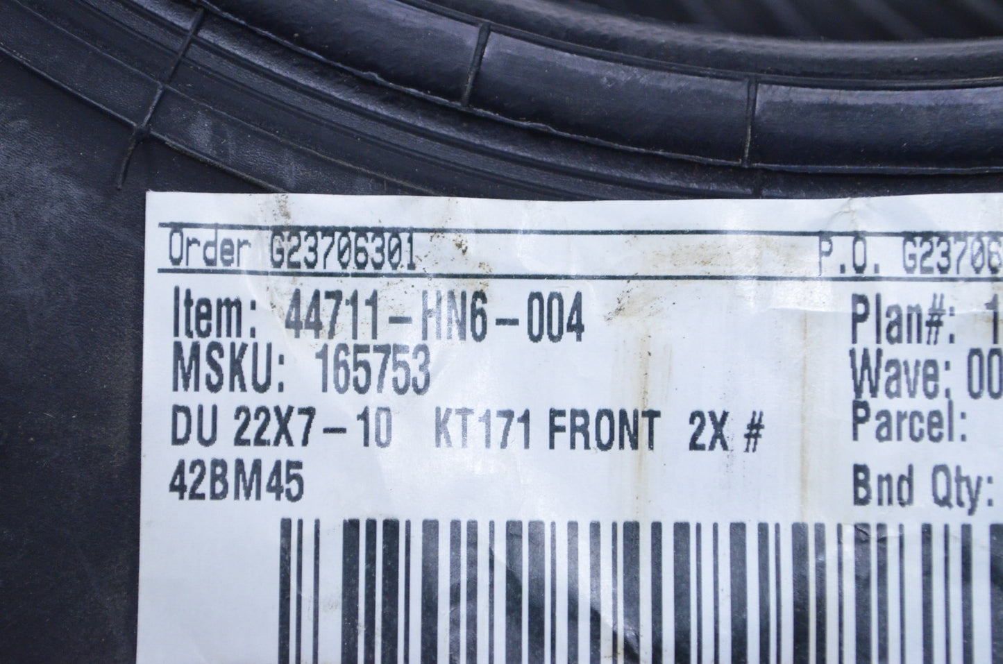 OEM Honda 44711-HN6-004 Front Tire 22x7-10 NOS