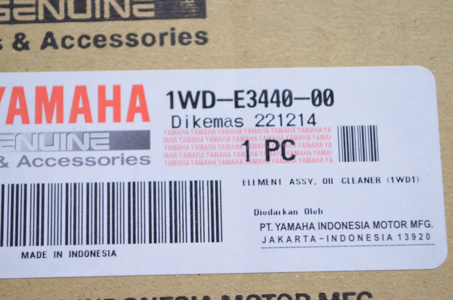 OEM Yamaha 1WD-E3440-00-00 Oil Cleaner Element Assembly NOS