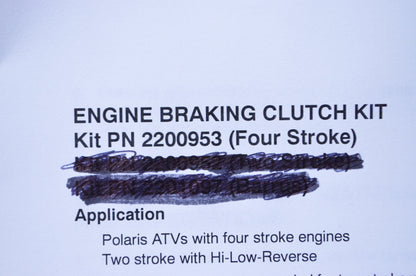 New OEM Polaris Four Stroke Engine Braking Clutch Kit NOS