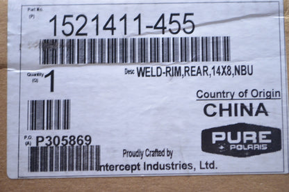 OEM Polaris 1521411-455 Rear Rim 14x8 Camo NOS