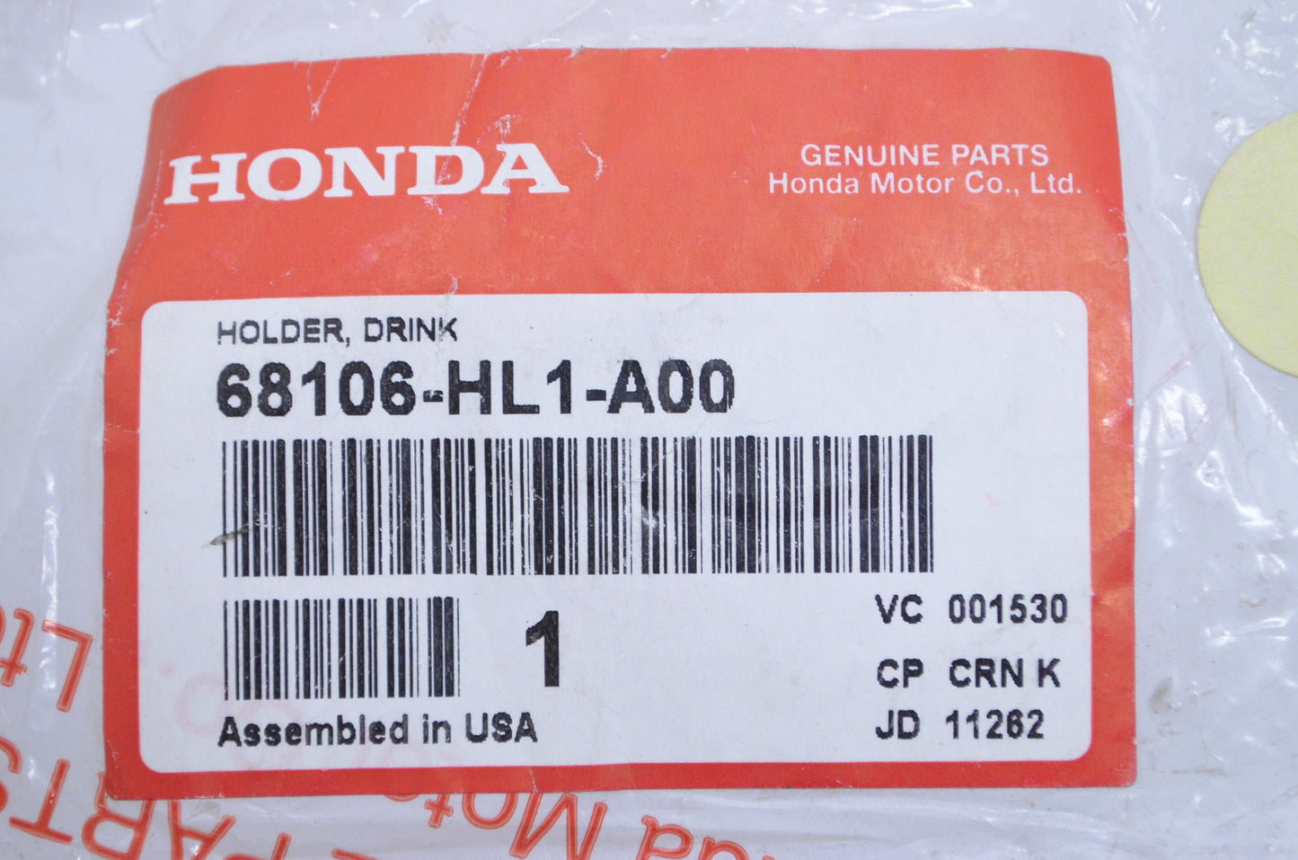 OEM Honda 68106-HL1-A00 Drink Holder NOS