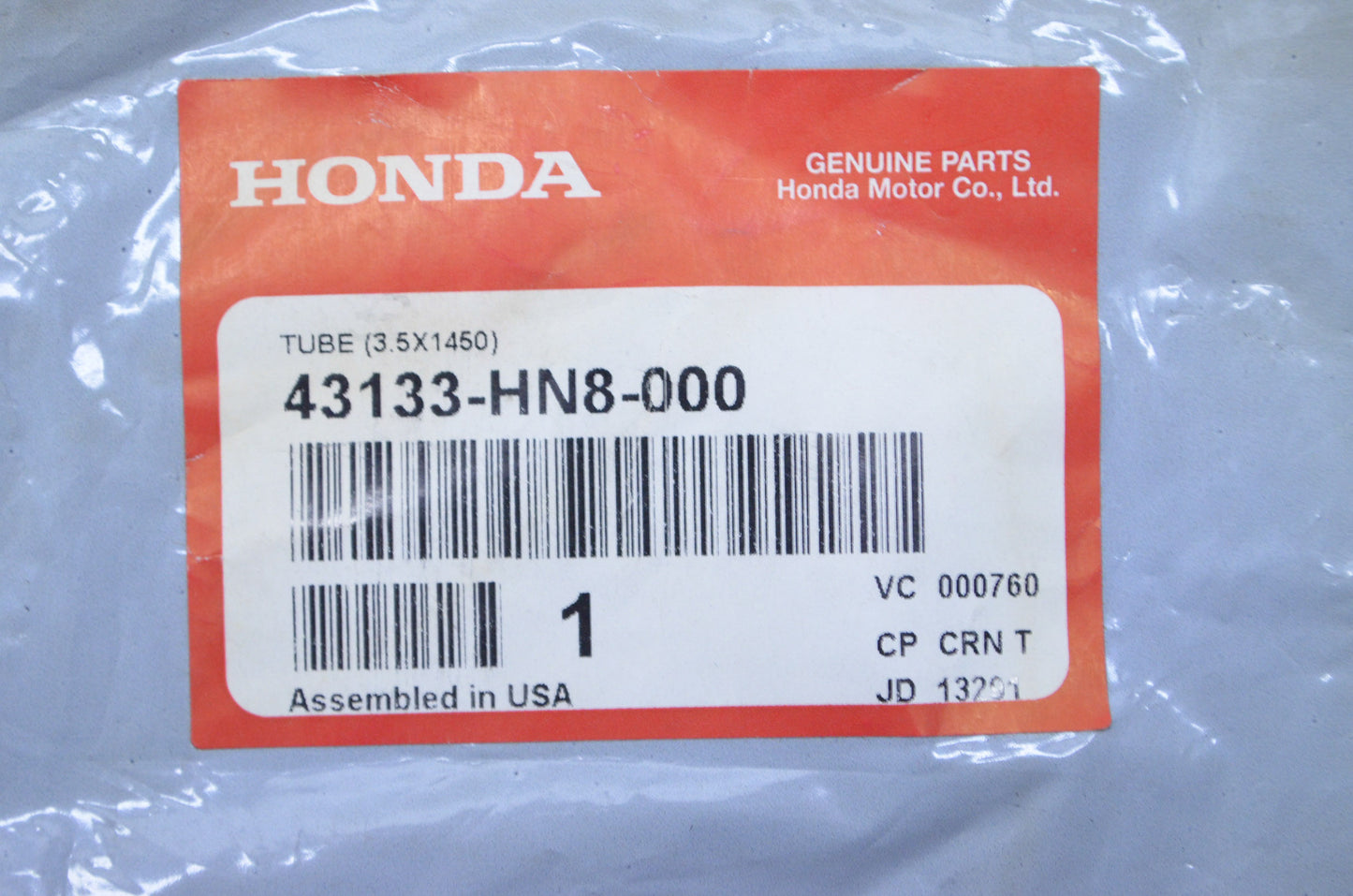 OEM Honda 43133-HN8-000 Tube (3.5X1450) NOS