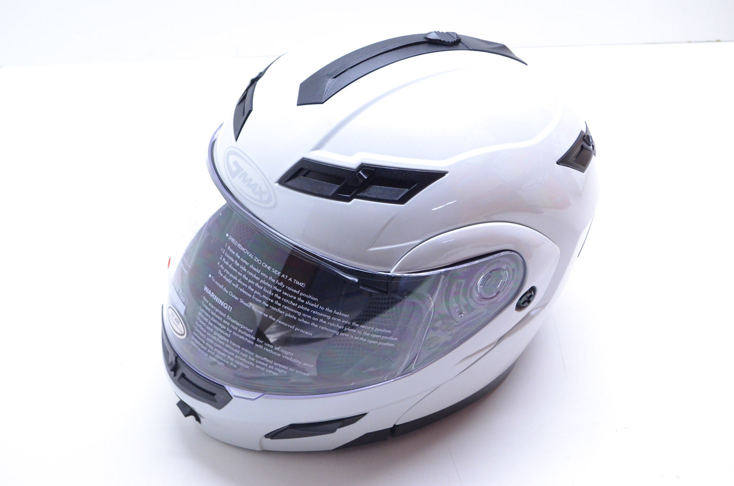 Gmax 72-52312X Pearl White 2XL Flip Jaw Helmet NOS