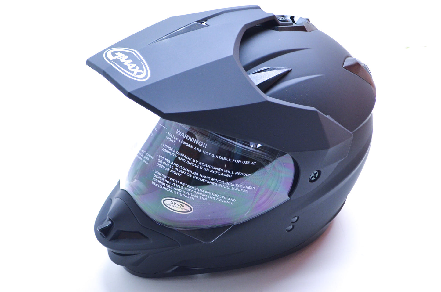 Gmax 72-7001M Medium Dual Sport Flat Black Helmet NOS
