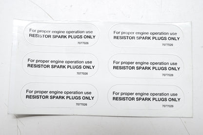 OEM Polaris 7077026 Spark Plug Decal NOS