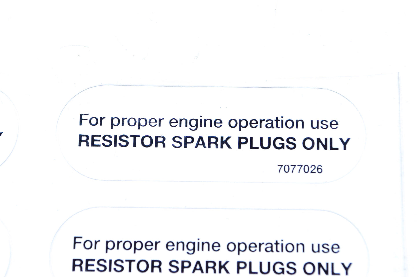 OEM Polaris 7077026 Spark Plug Decal NOS