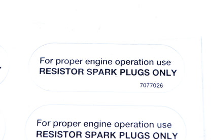OEM Polaris 7077026 Spark Plug Decal NOS