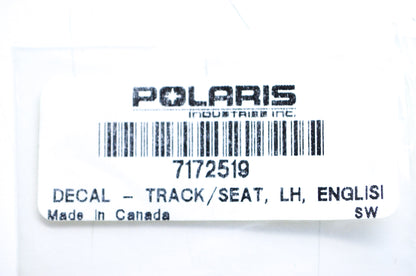 OEM Polaris 7172519 English Left Hand Track/Seat Decal NOS