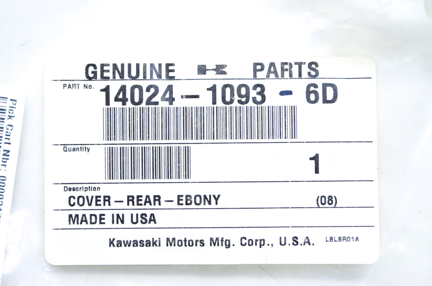 New OEM Kawasaki Ebony Rear Cover NOS