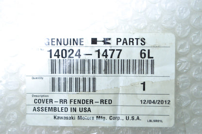 New OEM Kawasaki Red Right Rear Fender Cover NOS