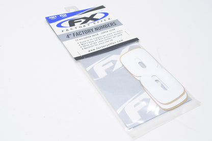 Factory Effex 08-90018 Number 8 White Factory 4 ' Number Kit NOS