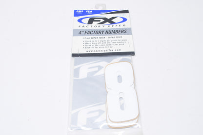 Factory Effex 08-90018 Number 8 White Factory 4 ' Number Kit NOS