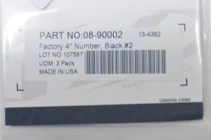 New Factory Effex Number 2 Black Factory 4 ' Number Kit NOS
