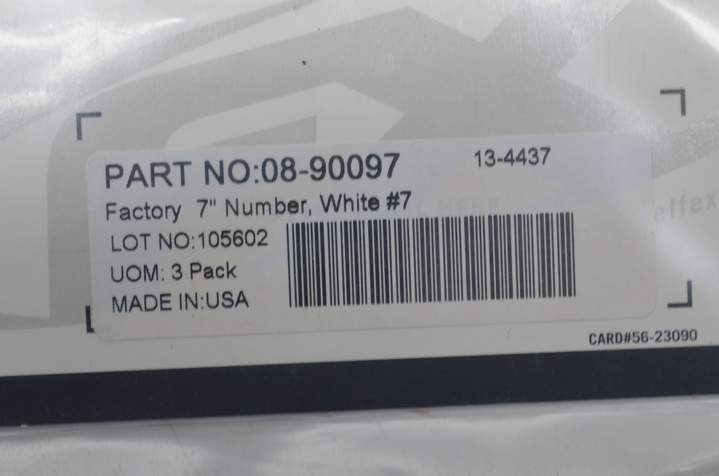 Factory Effex 08-90097 Number 7 White Factory 7 ' Number Kit NOS