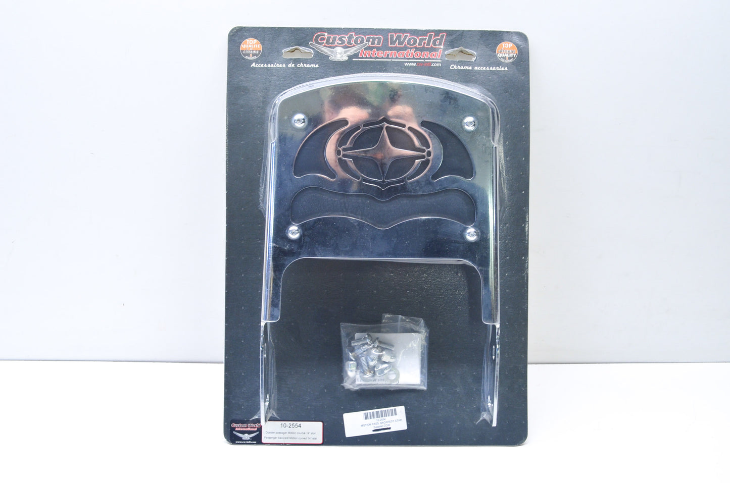 Custom World 239144, 10-2554 Passenger Backrest Kit NOS