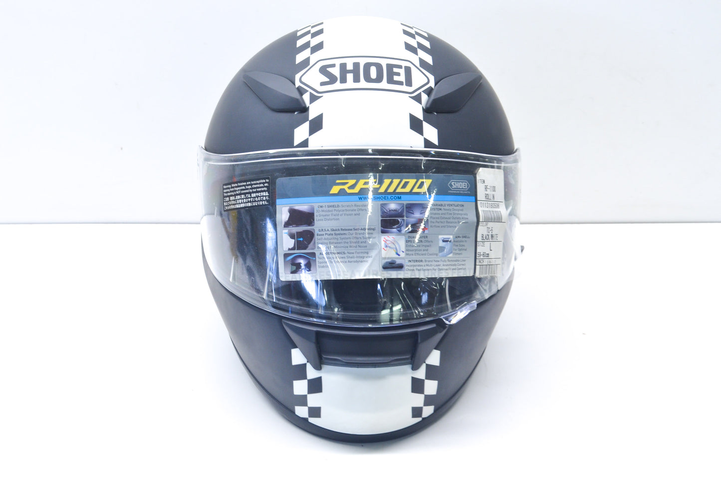 Shoei 113180506 Large Matte Black/White RF 1100 Helmet NOS
