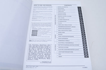 OEM Honda 61CM002 Common Service Manual NOS