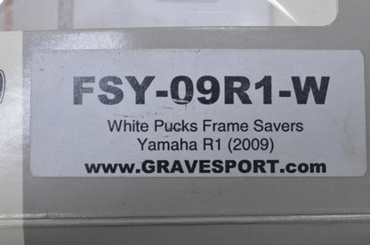 White Puck Frame Saver Kit Yamaha R1 2009 NOS