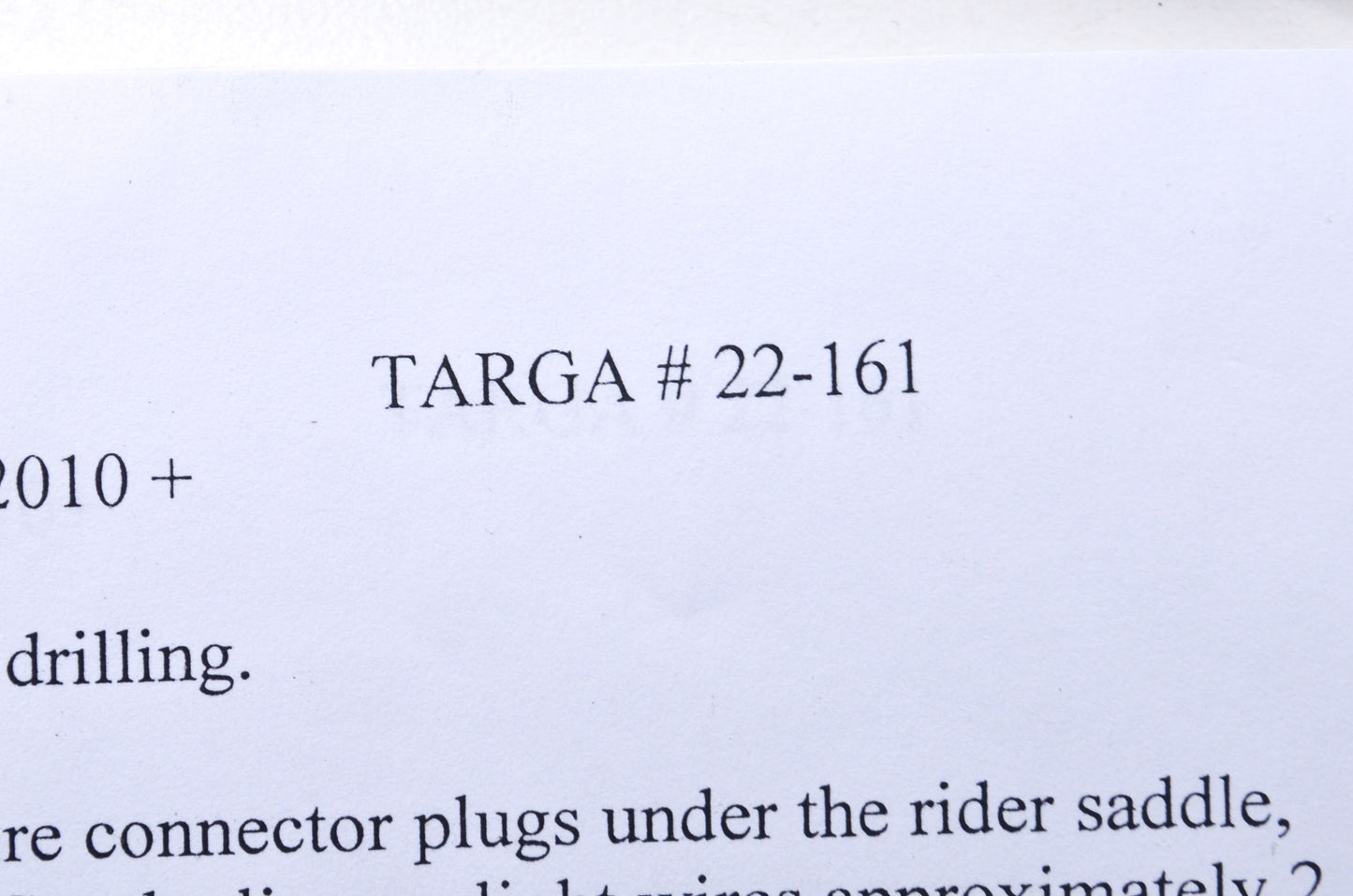 Targa 22-161, 20300468 Tail Kit NOS