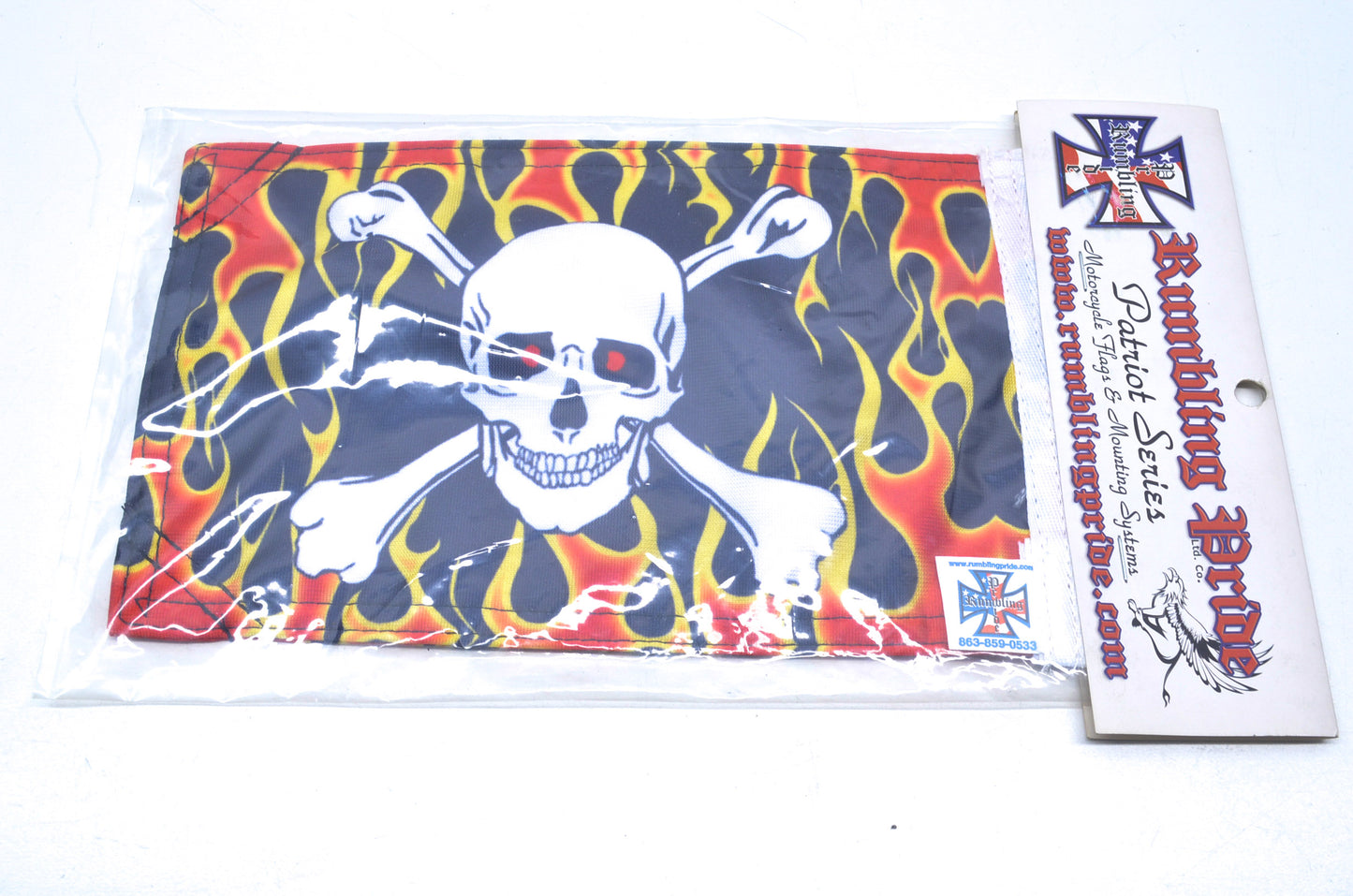 Rumbling Pride ST14, ST17-B Skull & Cross Bones Flaming Flag NOS