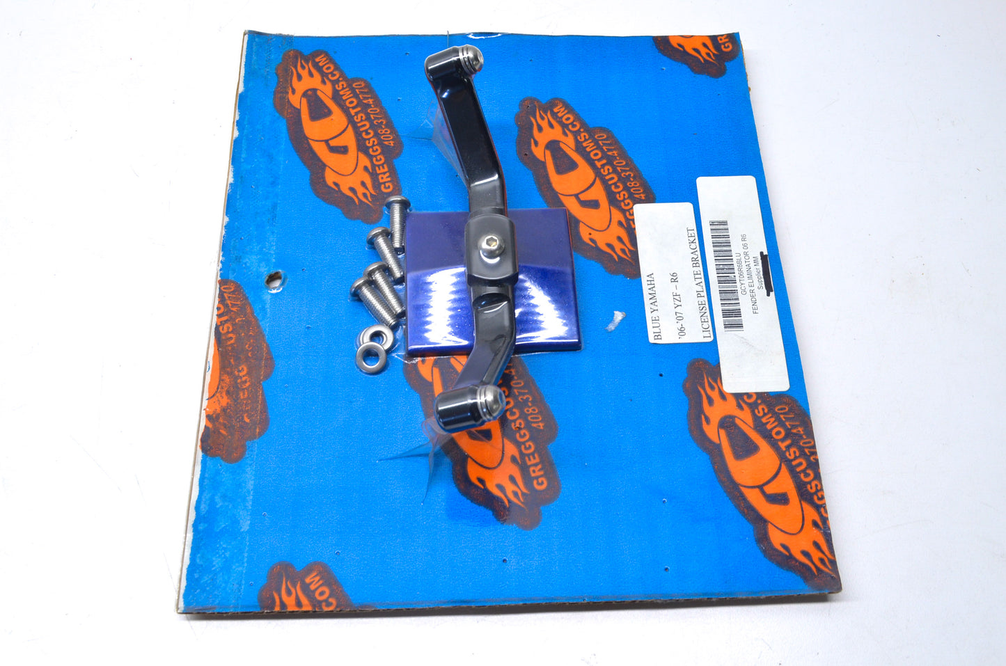 Greggs Customs GCYT06R6BLU License Plate Bracket Kit Yamaha 06-07 YZF-R6 NOS