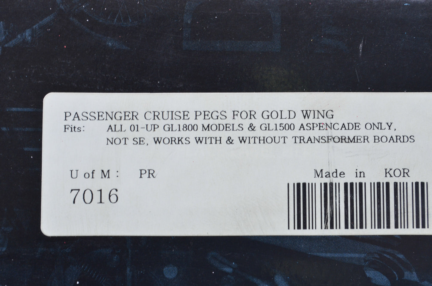 Passenger Cruise Pegs Kit Gold Wing NOS
