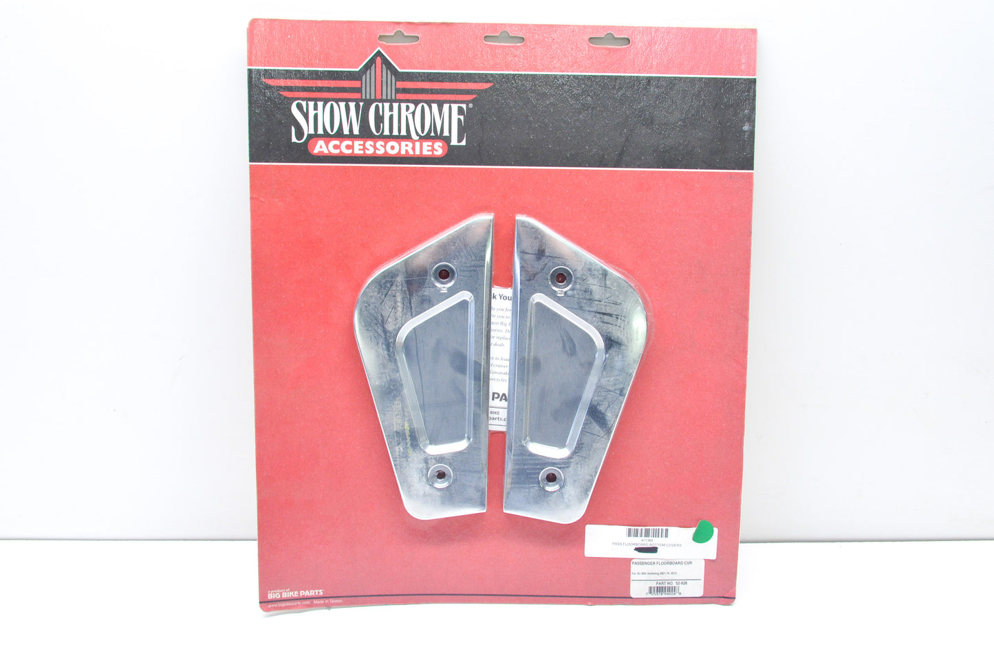 Show Chrome 417368, 52-626 Floorboard Bottom Covers Kit GL 1800 Goldwing 2001-10