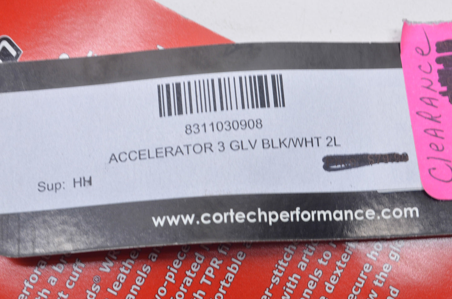 Cortech 8311030908 Mens XXL Black & White Accelerator Gloves NOS