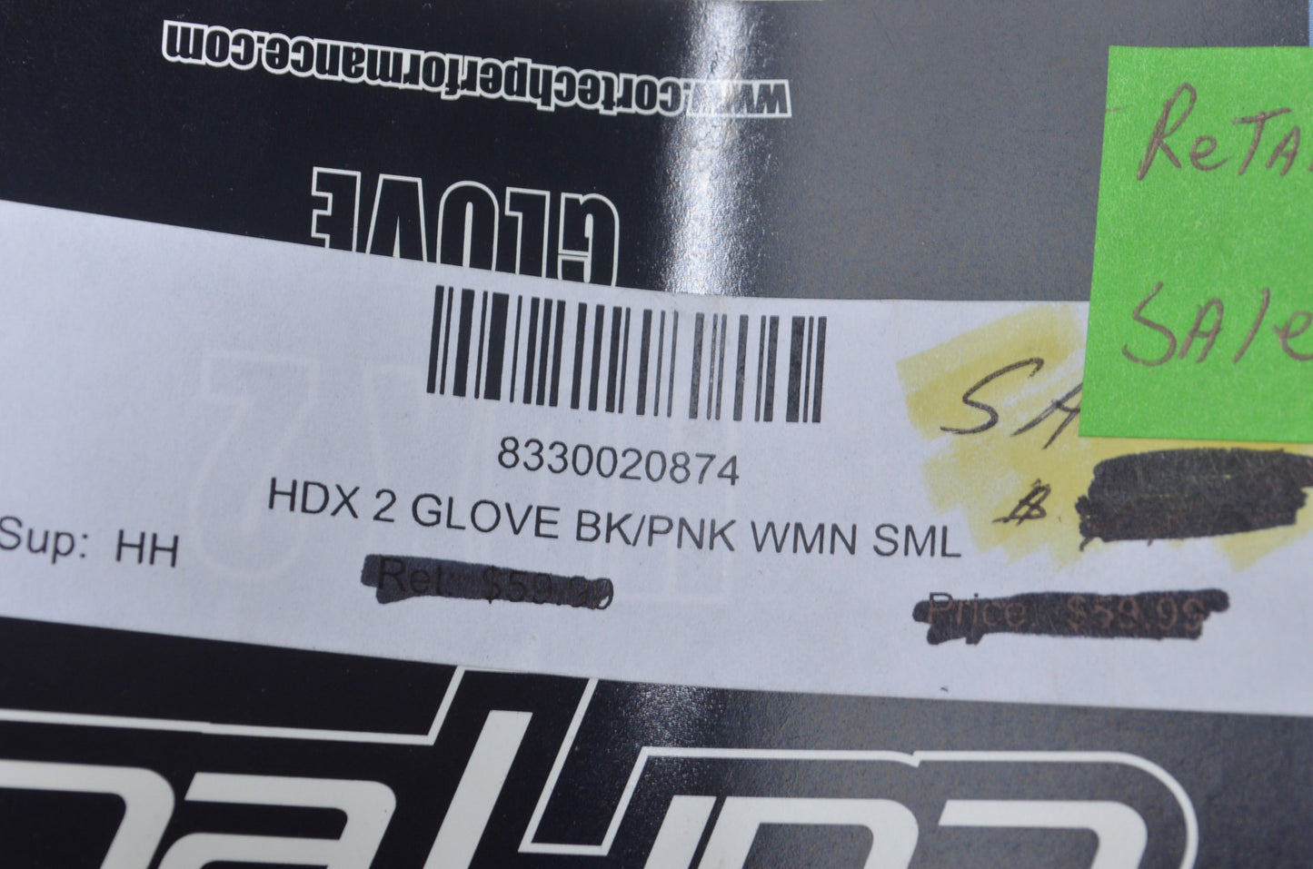 New Cortech Womens Small Black & Pink HDX2 Gloves NOS