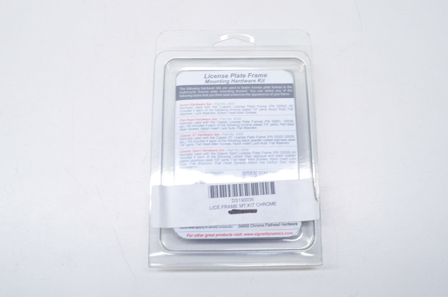 Signal Dynamics DS190036 License Plate Frame Mounting Kit NOS