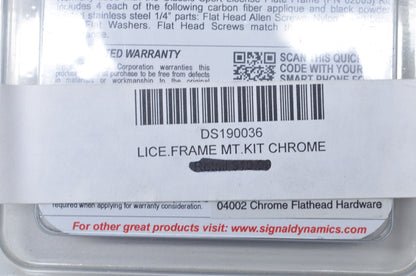 Signal Dynamics DS190036 License Plate Frame Mounting Kit NOS