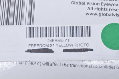 Global Vision 24FREE-YT Freedom 24 Yellow Tint NOS