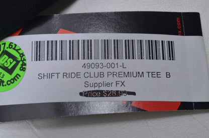 Shift 49093-001-L Adult Large Black Faded club Tee NOS