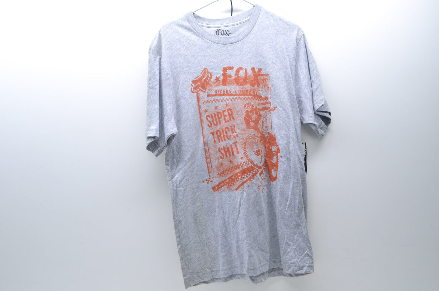 Fox 47882-040-M Adult Medium Grey Super Trick Tee NOS