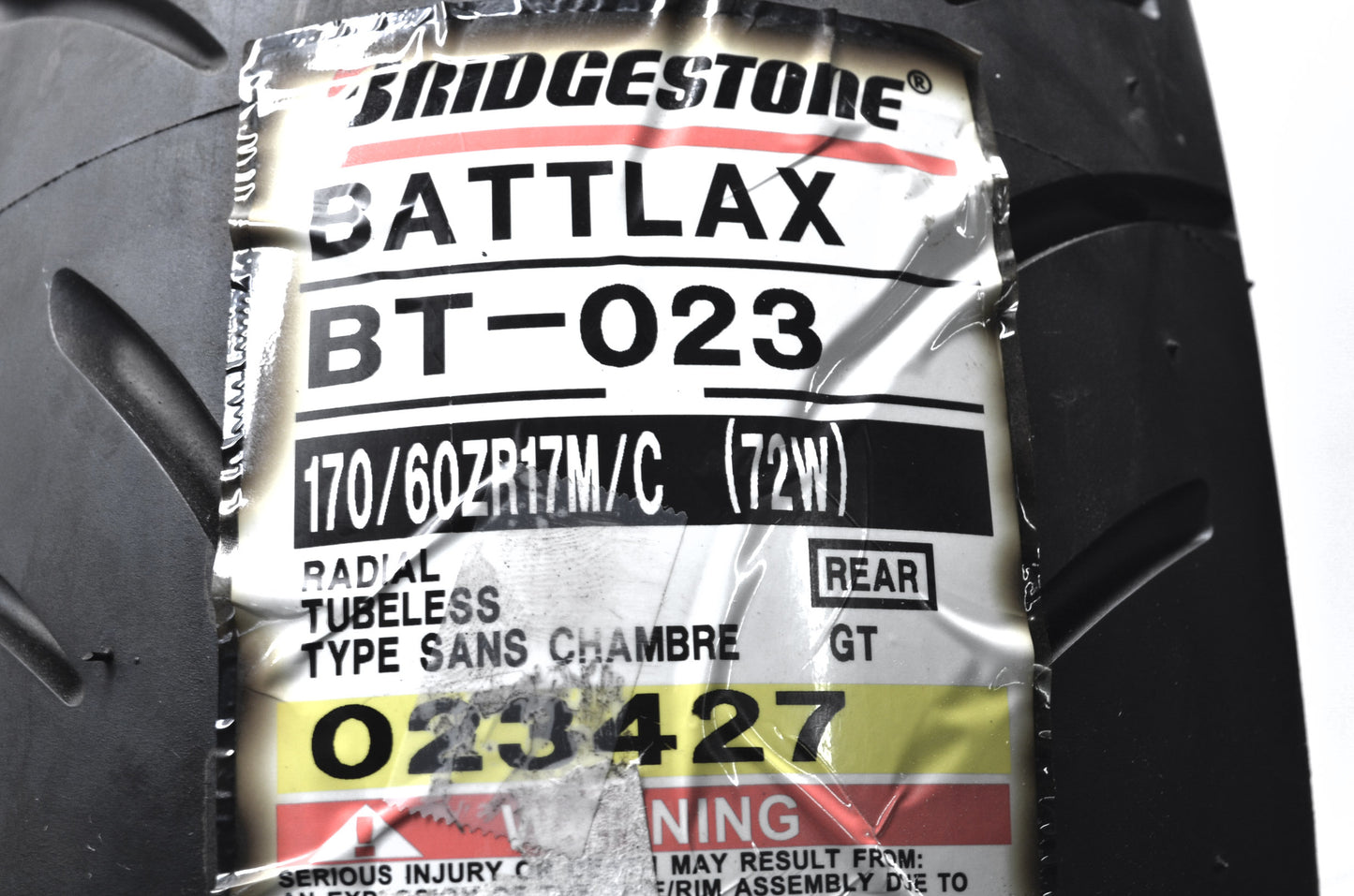 New Bridgestone Battlax Rear Tire 170/60ZR17M/C NOS
