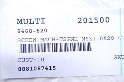 OEM Arctic Cat 8468-620 TSPNH M6X1.0X20 CL8.8 Black Machine Screw Qty 2 NOS