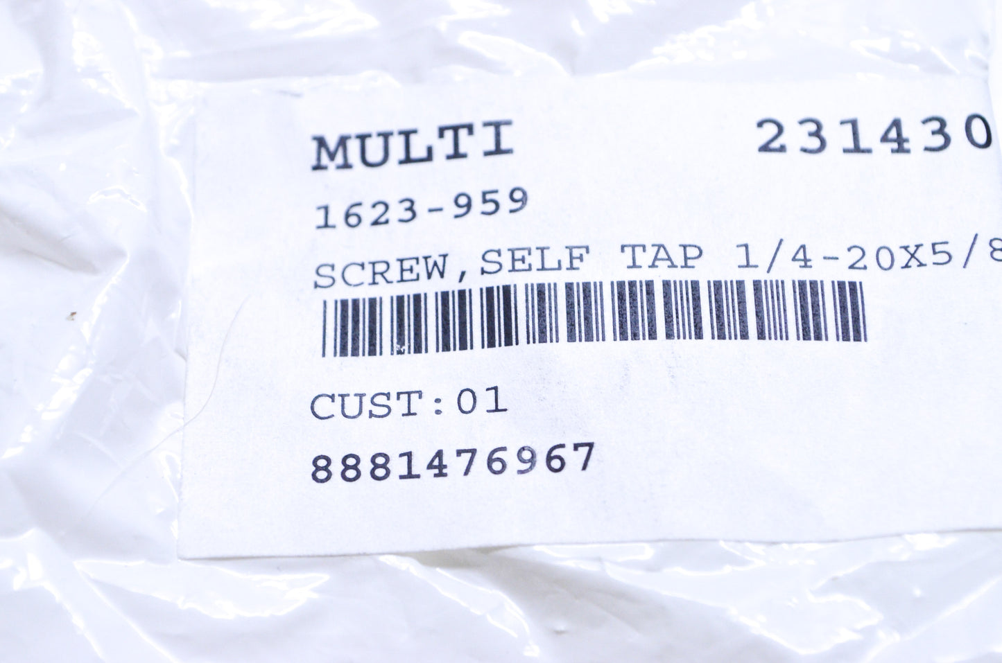 OEM Arctic Cat 1623-959 Black Self Tap Screw 1/4-20X5/8 TYPE F Qty 3 NOS