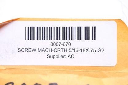 OEM Arctic Cat 8007-670 CRTH 5/16-18X.75 G2 Z&Y Machine Screw Qty 6 NOS