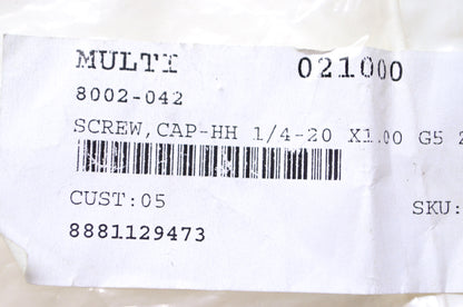 OEM Arctic Cat 8002-042 Hex Head Cap Screw 1/4-20 X1.00 Qty 8 NOS