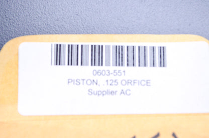 OEM Arctic Cat 0603-551 Orifice Piston .125 NOS