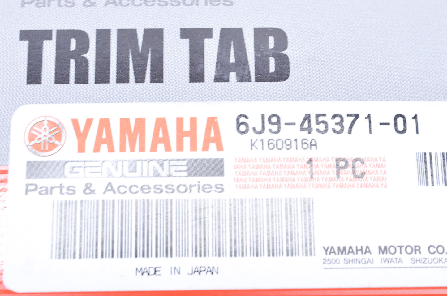 OEM Yamaha 6J9-45371-01-00 Trim Tab NOS