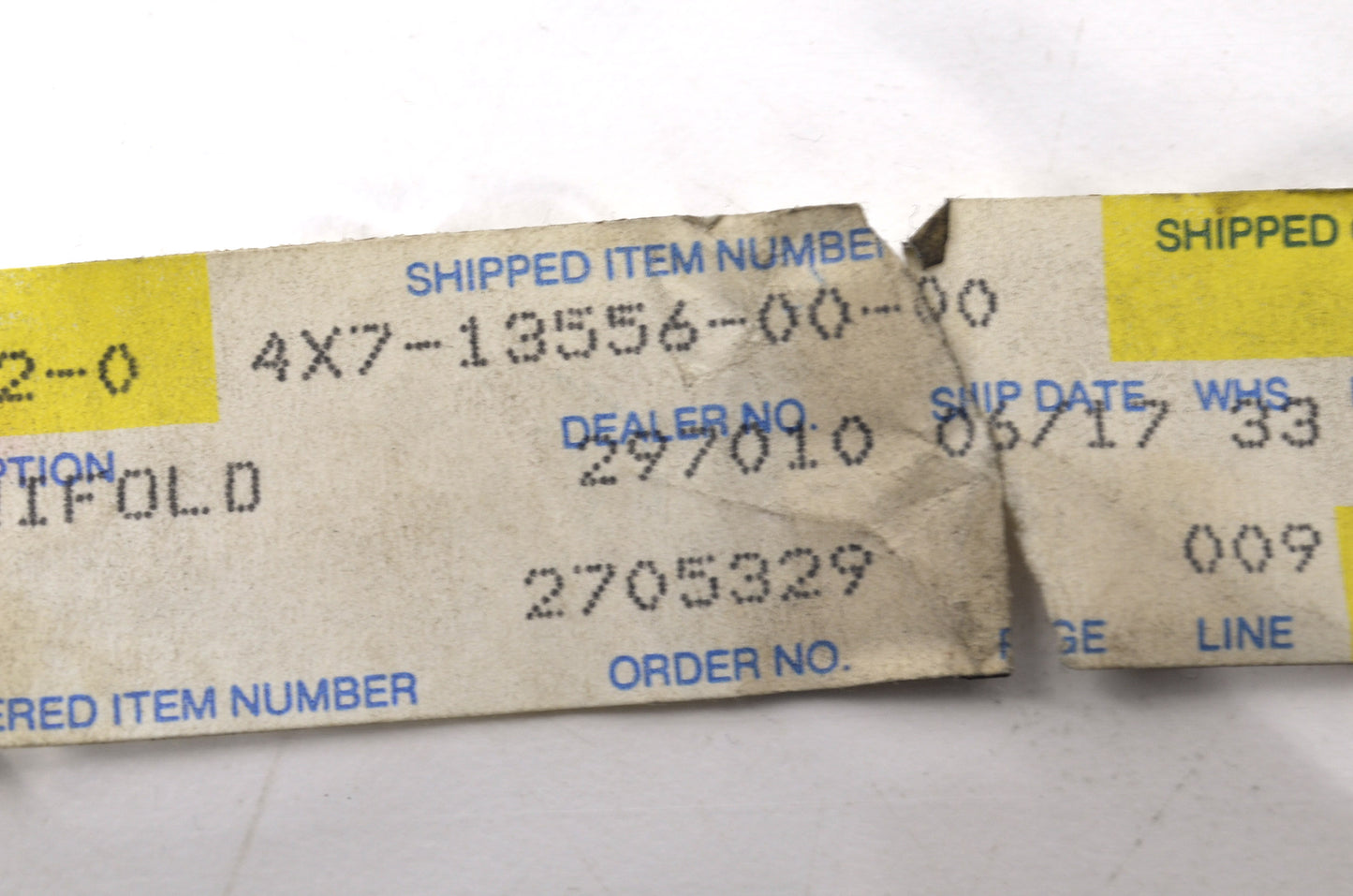 New OEM Yamaha Gasket NOS