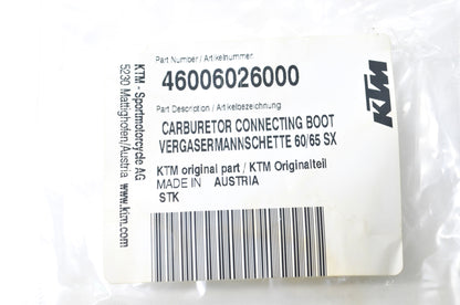 New OEM KTM Carburetor Connecting Boot NOS