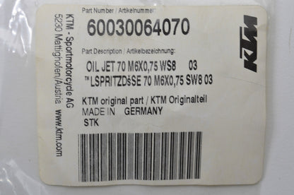 New OEM KTM Oil Jet NOS