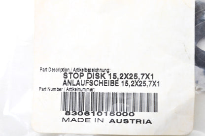 OEM KTM 83061015000 Stop Disk 15.2X25X1 MM NOS