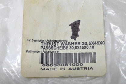 OEM KTM 56030081000 Thrust Washer 30.5X45X0.10 Qty 4 NOS