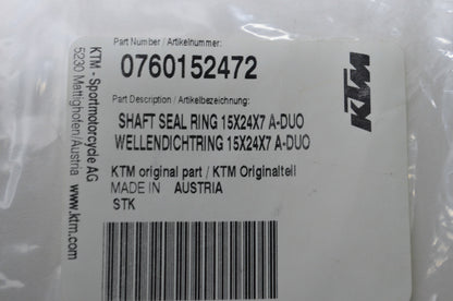 OEM KTM 760152472 Shaft Seal Ring 15X24X7 NOS