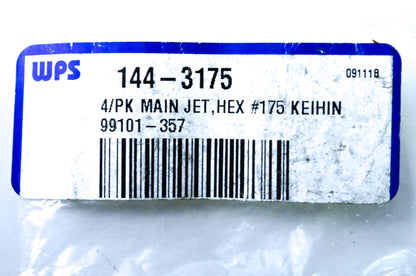Keihin 144-3175 Hex Main Jet #175 NOS