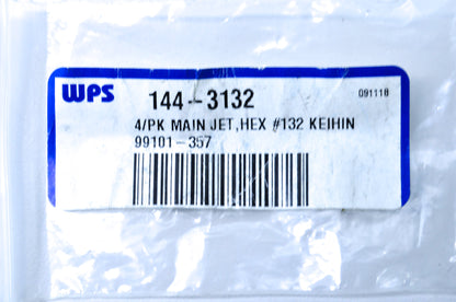 Keihin 144-3132 Hex Main Jet #132 NOS
